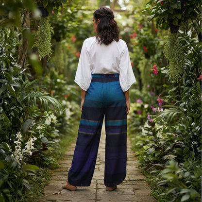 WOMEN MULTICOLOURED HIPPIE WRAP TROUSER PANTS