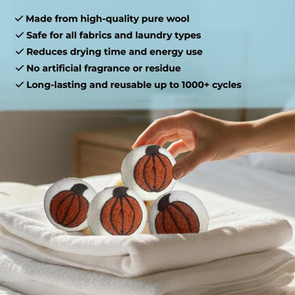 Wool Dryer Balls - 1000+ Loads - Pure Organic Wool - Reusable Natural Fabric Softener Perfect with Essential Oils, Reduce Clothing Static and Wrinkles