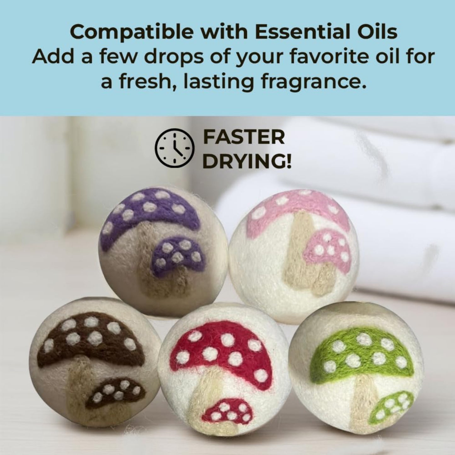 Wool Dryer Balls - 1000+ Loads - Pure Organic Wool - Reusable Natural Fabric Softener Perfect with Essential Oils, Reduce Clothing Static and Wrinkles