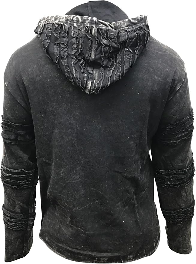 Mens Gothic Cotton Fleece Lined Full Sleeve Razor Cut Winter Jacket