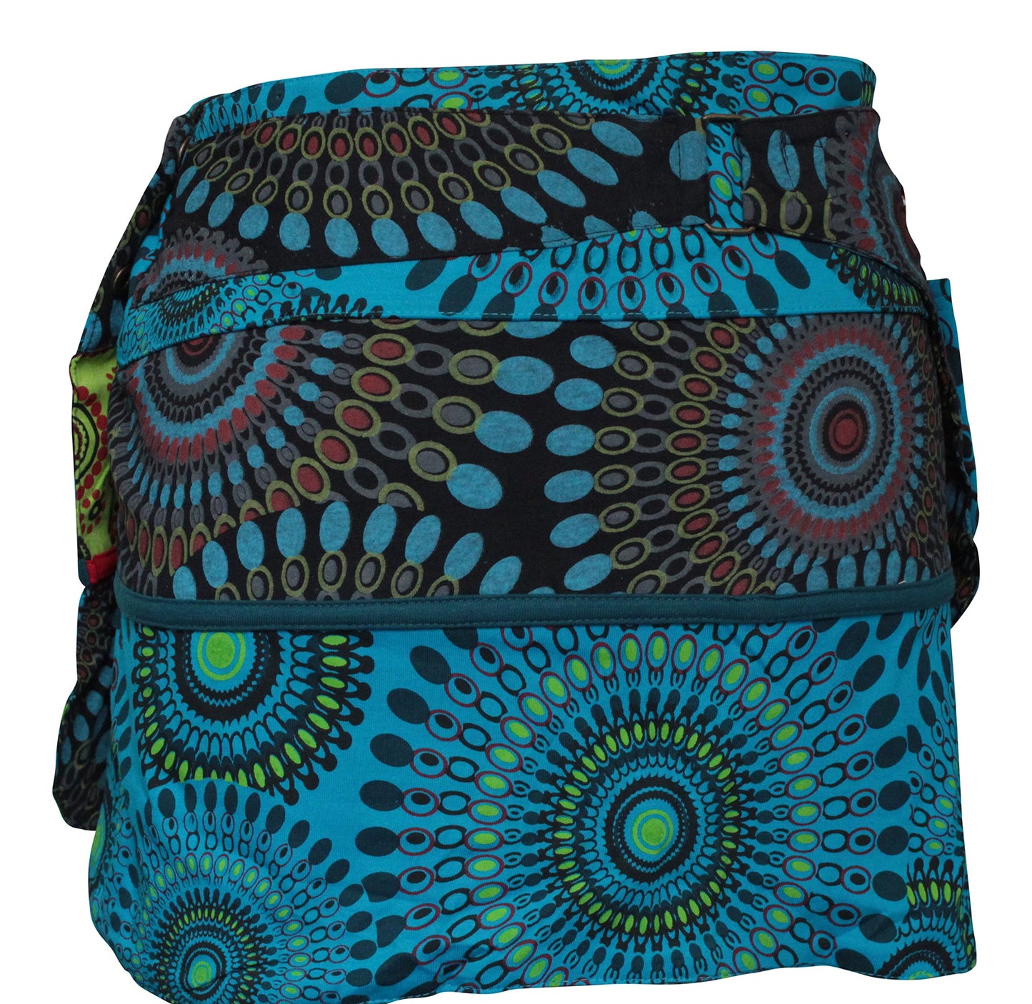 Womens Reversible Both Side Wrap Round Hippy Popper Party Skirt