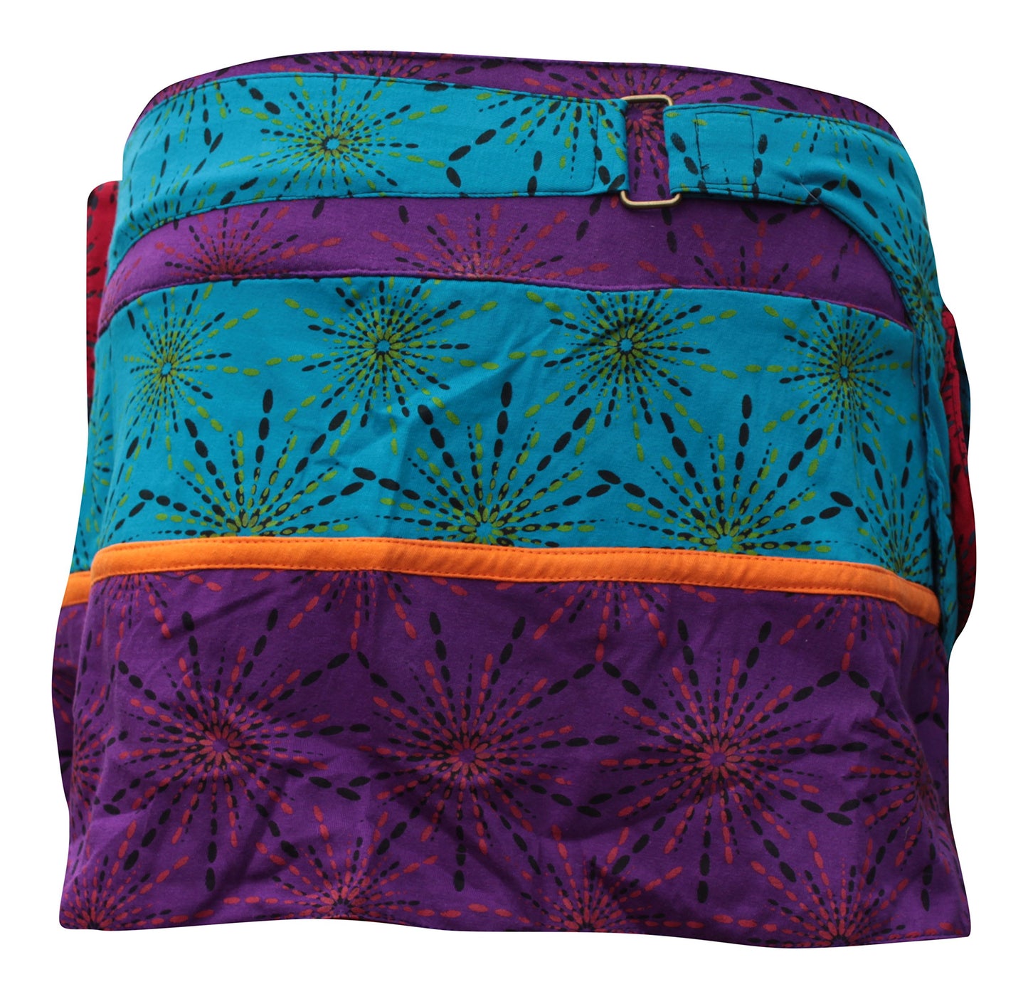 Womens Reversible Both Side Wrap Round Hippy Popper Party Skirt
