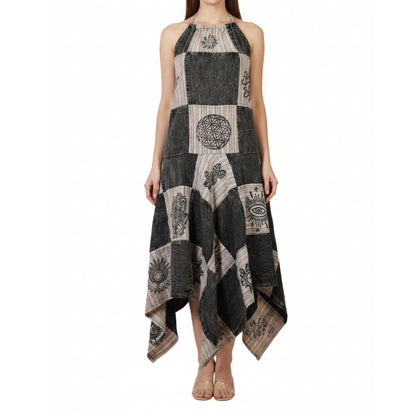 Women Boho Patchwork Maxi Dress Cotton Sleeveless Summer Lightweight Pull On Long Flowing Outfit