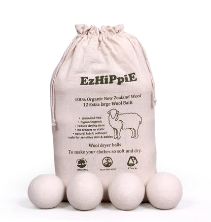 Wool Dryer Balls - 1000+ Loads - Pure Organic Wool - Reusable Natural Fabric Softener Perfect with Essential Oils, Reduce Clothing Static and Wrinkles