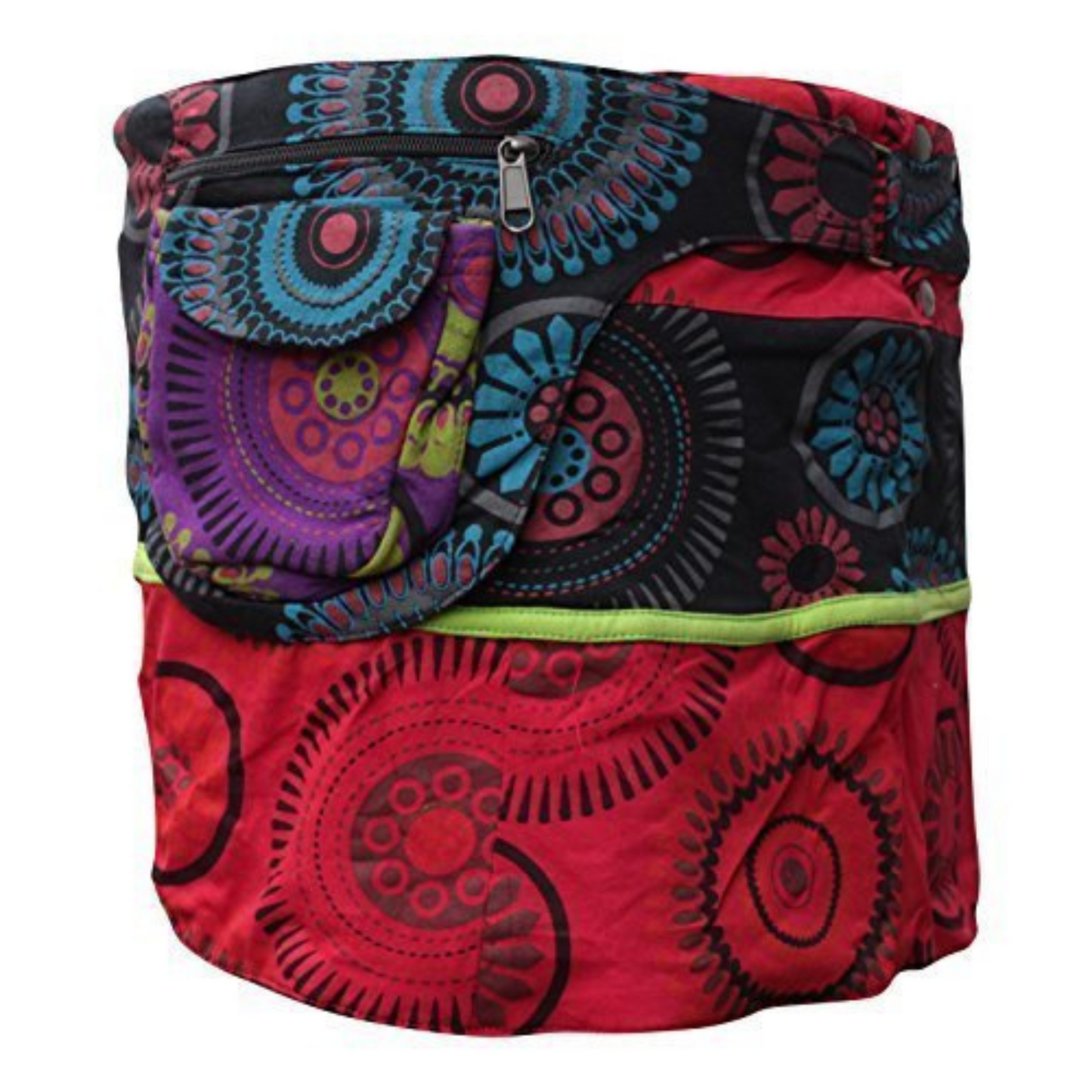 Womens Reversible Both Side Wrap Round Hippy Popper Party Skirt