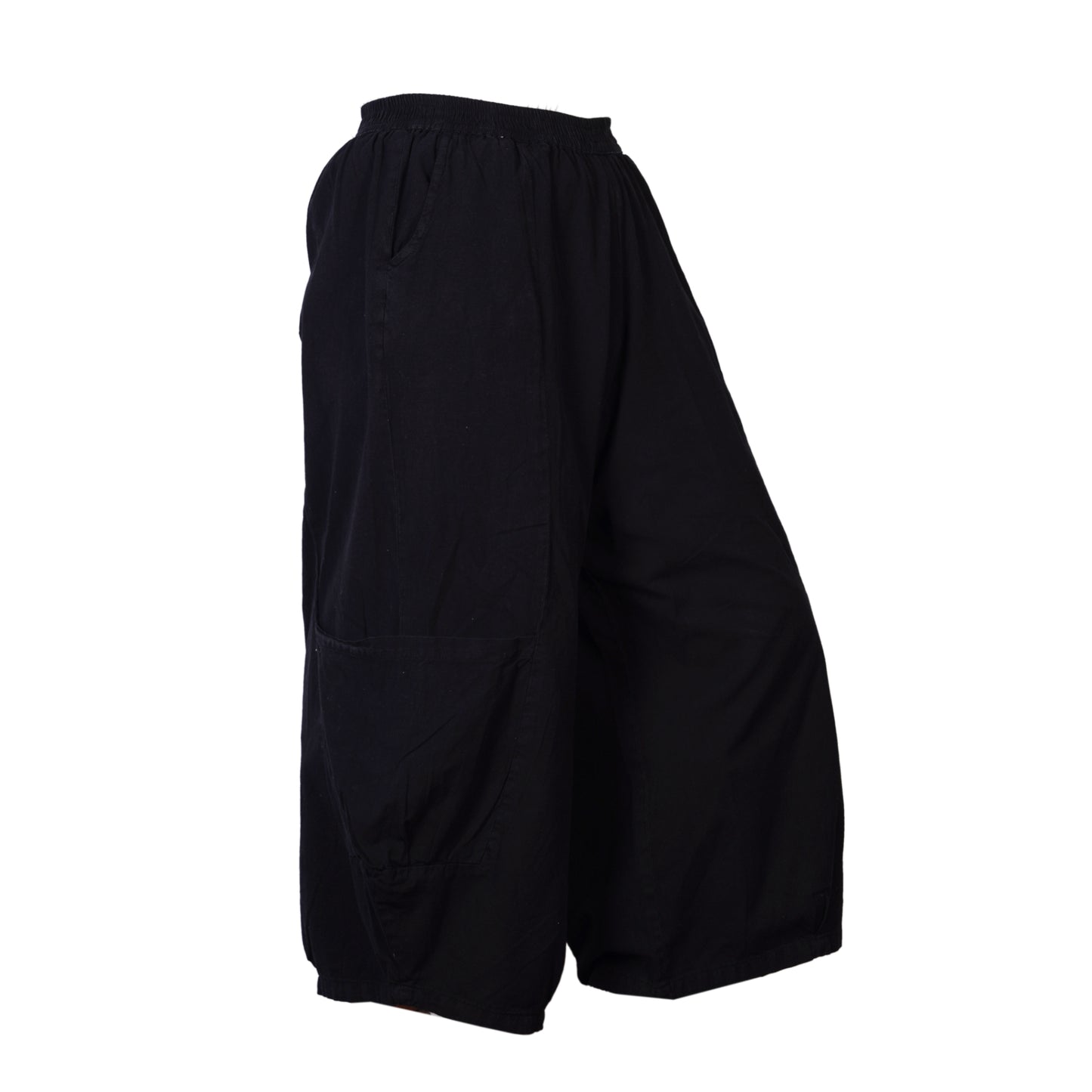 Men's Casual Relaxed Fit Elastic Waist Hippie Cotton Cargo Trouser
