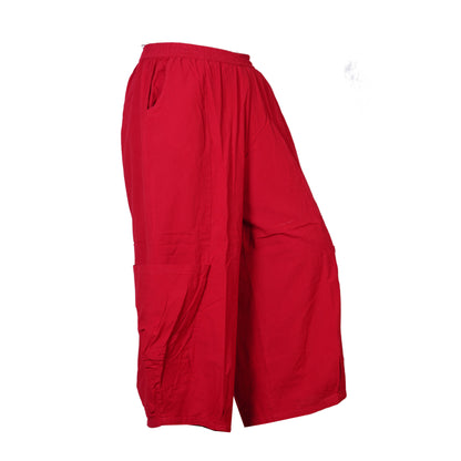 Men's Casual Relaxed Fit Elastic Waist Hippie Cotton Cargo Trouser